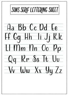 a handwritten alphabet with the letters in it