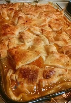 a casserole dish is sitting on the counter ready to be baked and eaten