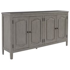 a large gray cabinet with doors and drawers