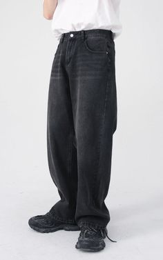 DETAILSMaterial: DenimClosure Type: Zipper FlyWaist Type: MIDFabric: Softener Mens Wide Leg Jeans, Straight Wide Leg Pants, Male Trousers, Lost Souls, Jean Vintage, Winter Vintage, Fashion Autumn, Loose Fit Jeans, Tennis Clothes