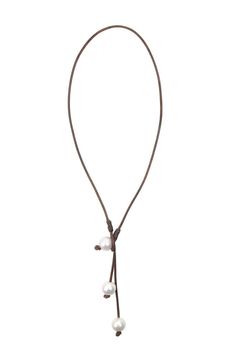 Three Pearls in a Pod Necklace, Freshwater - Hottest Designer Pearl and Leather Jewelry | VINCENT PEACH  - 1