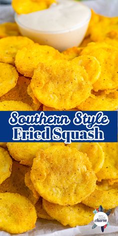 southern style fried squash with ranch dip