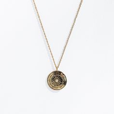 Resilience Amulet - Gold - Gather Brooklyn Ouroboros Snake, Snake Shedding, Joseph Campbell, Amulet Necklace, Coin Pendant Necklace, Sun Designs, Life Force, The Snake, Sun Rays