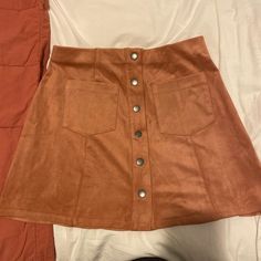 Skirt Is Thin Material, Stretchy, Has Functional Buttons Suede Mini Skirt, Forever 21 Skirts, Faux Suede, Mini Skirt, Forever 21, Mini Skirts, Skirt, Pink, Women Shopping