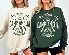 Are you looking for the perfect personalized camp bachelorette party sweatshirts? This camping bachelorette sweaters make the perfect gift for that bride. Pick up this camp themed bachelorette sweatshirts today for yourself or as a gift! 🌻HOW TO ORDER  Step 1: Please, check and review all photos. Step 2: Choose your color and size. Step 3: If desired, add any special requests in the "Add your personalization" box. Step 4: Determine the quantity you wish to purchase. Step 5: Click add to cart. Y Camp Bachelorette Shirts, Colorado Bachelorette Party Shirts, Champs And Camp Bachelorette, Hiking Bachelorette Party Shirts, Camp Bachelorette Sweatshirt, Mountain Bridals, Bachelorette Trip, Bachelorette Party Themes, Custom Sweatshirts