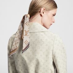 LOUIS VUITTON® - Ultimate Monogram Bb Bandeau - Beige Louis Vuitton Head Scarf, Louis Vuitton Scarf On Head, Louis Vuitton Bandeau On Bag, Bandeau Scarf Louis Vuitton, Louis Vuitton Bandeau, Louis Vuitton Scarf Silk 90*180, Beige Bag, Twilly, Louis Vuitton Official