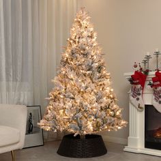 a decorated christmas tree in a living room