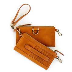 Evelyn Wristlet Wallet - Whisky Raw Leather | Sapahn. Laptop Travel Bag, Raw Leather, Handbag Stores, Wristlet Wallet, Leather Wristlet, Wallet Bag, Accessories Store, Small Leather Goods, Tote Backpack