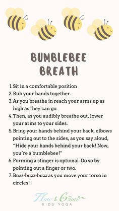 the poem bumblebee breath is written in black and white with three bees on it