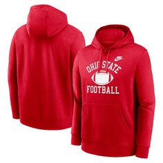 Embrace your Ohio State Buckeyes pride in timeless style with the Nike Legacy Football Icon Club Fleece Pullover Hoodie. This officially licensed Ohio State apparel is crafted from a blend of soft cotton and durable polyester fleece, ensuring cozy comfort for everyday wear. The iconic Buckeyes logo is prominently screen-printed on the front, making it clear that your heart belongs to The Shoe. Nike Fan Apparel Hoodie, Nike Long Sleeve Hoodie Fan Apparel, Nike Long Sleeve Hoodie For Fan Apparel, Nike Long Sleeve Fan Apparel Hoodie, Nike Hoodie With Team Logo, Nike Hoodie Sweatshirt Fan Apparel, Nike Hooded Sweatshirt Fan Apparel, Nike Hooded Fan Apparel Sweatshirt, Nike Team-colored Long Sleeve Hoodie