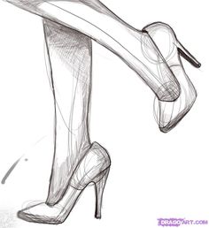 a drawing of a woman's legs with high heels