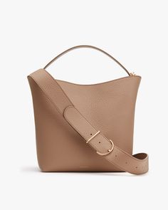 Linea Bucket Bag | Cuyana Leather Industry, Leather Wear, Leather Bucket Bag, Monogrammed Items, Small Crossbody, Small Accessories, Card Holder Leather, Signature Design, Small Leather Goods