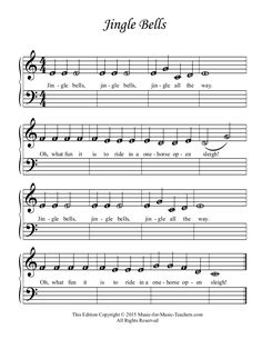 sheet music with the words jingle bells on it