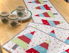 Back cover of Tannenbaum Trio quilt pattern Christmas Tree Card Holder, How To Embroider Letters, Christmas Tree Tote, Table Runner Patterns, Quilted Placemat Patterns, Christmas Patchwork, Placemats Patterns, Quilted Gifts, Christmas Parade