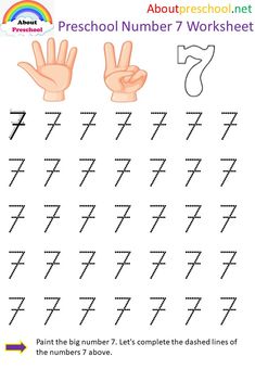 the printable worksheet for preschool to learn how to write and draw numbers