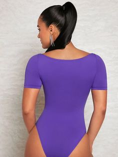 This elegant Twist Front Cut Out Bodysuit is the perfect embodiment of sophisticated style. Featuring a stunning boat neckline and intricately detailed cut-out with a twist front, this slim-fit bodysuit is crafted from a blend of high-stretch knitted fabric and polyester, elastane for luxurious and comfortable wear. Offering a bold splash of color in purple, this one-of-a-kind bodysuit will elevate any look. Specifications: Color: Purple Pattern Type: Plain Type: Other Neckline: Boat Neck Details: Cut Out, Twist Sleeve Length: Short Sleeve Sleeve Type: Regular Sleeve Waist Line: Natural Fit Type: Slim Fit Fabric: High Stretch Material: Knitted Fabric Composition: 94% Polyester, 6% Elastane Care Instructions: Machine wash or professional dry clean Size Chart(cm): Size US Bicep Length Bust C