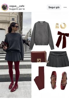 Maroon Outfit, Ny Outfits, Paris Outfits, Tights Outfit, Fashion Mistakes, Red Outfit, Band Workout, Autumn Outfit