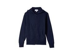 #4kids Essential Zip Front Hoodie (Little Kids/Big Kids) - Kid's Clothing : Navy : With a relaxed fit and lightweight fleece fabrication, the unisex #4k!ds Essential Zip Front Hoodie is a great year-round basic that's anything but ordinary. The hooded zip-up sweatshirt is complete with long sleeves, a split kangaroo front pocket, and a straight hem for simple style with lots of versatility. 60% cotton, 40% polyester. Machine wash cold, tumble dry low. Imported. Measurements: Length: 16 1 2 in Pr Solid Fleece Hooded Jacket For Loungewear, Basic Fleece Outerwear For Fall, Basic Hooded Sweatshirt For Fall, Solid Cotton Hooded Jacket For Loungewear, Basic Long Sleeve Fleece Hoodie, Hooded French Terry Outerwear For Fall, Solid Color Fleece Hooded Jacket For Everyday, Hooded Cotton Fleece Jacket, Hooded Solid Fleece Jacket In Cotton