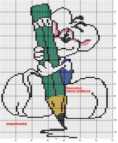 a cross stitch pattern with an image of a cartoon character