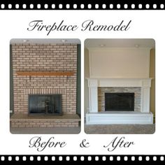 fireplace remodel before and after