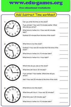 the worksheet for telling time to students