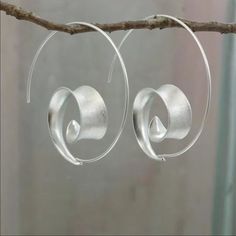 New Occasion: Anniversary, Engagement, Gift, Party, Wedding Buy Earrings, Spiral Earrings, Statement Drop Earrings, 가을 패션, Sterling Silver Hoops, Leaf Earrings, Silver Hoops, Hook Earrings, Silver Hoop Earrings