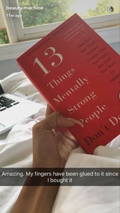 someone is reading a book in bed with the caption'13 things naturally wrong people do '