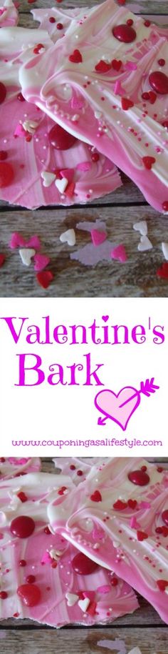 valentine's bark with hearts on it