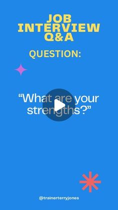 the job interview question is shown above an image of a blue background with red and yellow stars