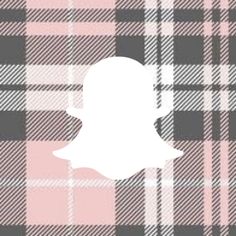 the snap icon is shown in white on a pink and gray plaid background with a black outline