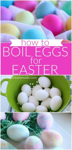 how to boil eggs for easter in the kitchen and on the table with it's colorful