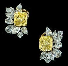 Luxury Clip-on Diamond Earrings For Gift, Luxury Yellow Diamond Earrings As Gift, Luxury Yellow Diamond Earrings For Gift, Luxury Yellow Earrings As Gift, Luxury Yellow Earrings For Gift, Yellow Clip-on Earrings For Anniversary, Elegant Yellow Clip-on Jewelry, Elegant Yellow Clip-on Earrings, Yellow Diamond Earring