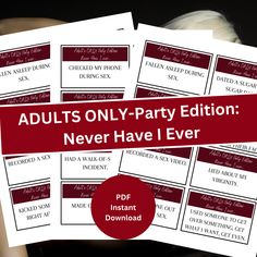 adult only - party edition never have i ever printable instructions for adults to use