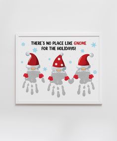 there's no place i like gnomes for the holidays printable christmas card