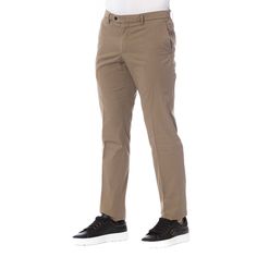 Elevate your wardrobe with these exquisite Trussardi trousers, where luxury meets functionality. Exuding sophistication in a sumptuous shade of brown, these pants are meticulously crafted from 100% pure cotton for unrivaled comfort. Designed with a contemporary man in mind, they feature a sleek front zip and button closure, alongside practical side pockets and elegant back welt pockets for a refined finish. Making a bold statement with every wear, these Trussardi trousers are a symbol of modern- Man Blazer, Monk Strap Shoes, Men Trousers, Suit Shoes, Armani Jeans, Mens Shoes Boots, Suits Coats, Double Breasted Suit, Sleek Look