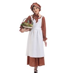 PRICES MAY VARY. PACKAGE INCLUDE - 1800s Pioneer Dress*1, Bonnet*1, Pinafore Apron*1. Three color for option, coffee pink floral, green floral, vintage red floral. MAMIMUM COMFORT DESIGN - The floral women pioneer dress features square neck, long sleeves with elastic cuffs. With an elastic waistband, the 3 piece set prairie dress fits snugly around your waist while also allowing you to move freely without feeling restricted. It a great choice for everyday wear. SECURE STURDY APRON STRAPS - The h Pioneer Woman Dress, Amish Dress, Little Women Costumes, Pioneer Bonnet, Pioneer Costume, Pioneer Trek, Pioneer Dress, Colonial Dress, Pinafore Apron