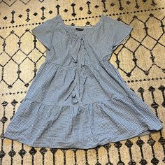 Great Condition Never Worn No Tags Casual Gingham Dress For Day Out, Casual Gingham Mini Dress For Vacation, Casual Gingham Mini Dress For Day Out, Dresses Shein, Checkered Dress, Shein Dress, Shein Dresses, Colorful Dresses, Blue White