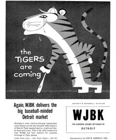 an advertisement for the wjbk tigers is featured in this advertiser's book