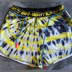 Off White X Nike Womens Shorts Size L Never Worn. Authentic And Purchased From Stock X Yellow Sporty Shorts For Beach Season, Sporty Yellow Shorts For Beach Season, Sporty Yellow Bottoms For Summer, Sporty Yellow Shorts For Vacation, Sporty Yellow Bottoms For Beach Season, Sporty Yellow Summer Bottoms, Yellow Athleisure Bottoms For Summer, Yellow Sports Shorts For Summer, Yellow Summer Sports Shorts