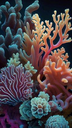 some very pretty colorful corals in the water