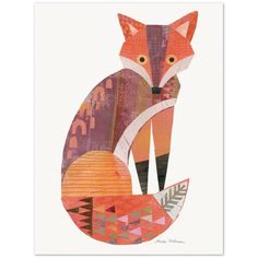 a card with an image of a fox on it