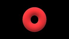 a black background with a red object in the middle that looks like a donut