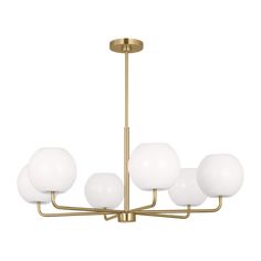 Generation Lighting  Rory 6-light chandelier in satin bronze with opal glass shades GLC1066SB Modern Contemporary Chandelier, Frosted Glass Chandelier, Flush Chandelier, Capital Lighting Fixture, Large Chandelier, Lantern Chandelier, Small Chandelier, Generation Lighting, Contemporary Chandelier