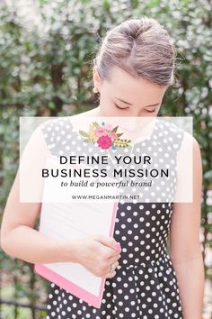 a woman holding a clipboard with the words defend your business mission