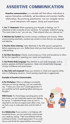 Assertive communication is a key aspect of effective interactions, where individuals express their thoughts, feelings and needs in a direct and respectful manner. It involves standing up for oneself while also considering the rights and feelings of others 💕 #communication Internal Vs External Processing, How To Talk To People Communication, Expressing Needs In A Relationship, How To Be Assertive, Friendship Communication, Tactical Communication, Confident Communication, Communicate Feelings, Behavior Is Communication