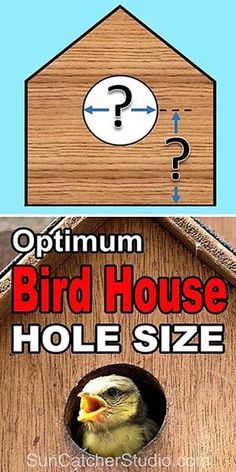 a bird house with a hole in the middle and a question mark on it's side