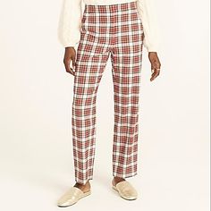 New In Bag! Bought But Not My Size. J. Crew Straight Leg Bi Stretch Pant In Stewart Tartan Welcome To The Season Of The Straight Leg... This Pair Is Everything You Love About Our Straight-Leg Pant (The Perfect Fitting, Perfectly Polished Wear-To-Work Style), Now With A Comfy Touch Of Elastic In The Back Of The Waist. So, The Best Of Both Worlds, Right? This Pair Was Crafted At A Fair Trade Certified Factory That Provides Additional Income And Better Conditions For The People Who Work There. Wool Tartan Plaid Pants, Fitted Slacks, Slim Straight Pants, Houndstooth Pants, Women Jogger Pants, Stewart Tartan, Polka Dot Jumpsuit, Tie Waist Pants, Jogger Pants Casual