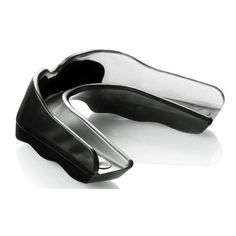 the black and silver object is shaped like a boat, with two sides facing each other