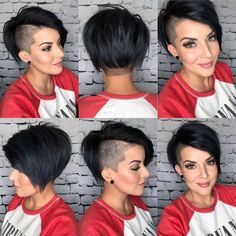 Short Shaved Sides Hairstyles, Short Assymetrical Hair Undercut, Side Shave Pixie, Melanie Astill Hair, Pixie Cut Undercut, Side Shave, Shaved Pixie, Short Pixie Cuts, Pixie Bob Hairstyles