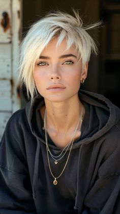 Short Edgy Womens Haircuts, Short Sassy Hair Older Women, Girly Pixie Cuts, Hipster Haircut Women, Modern Mullet Women Short Hair, Short Womens Hair, Short Edgy Pixie Haircut, Edgy Short Hair Styles, Short Pixie Hairstyle Women